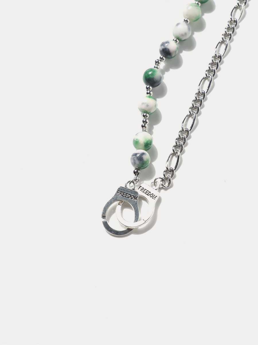 New Chinese Stone Handcuffs Necklace