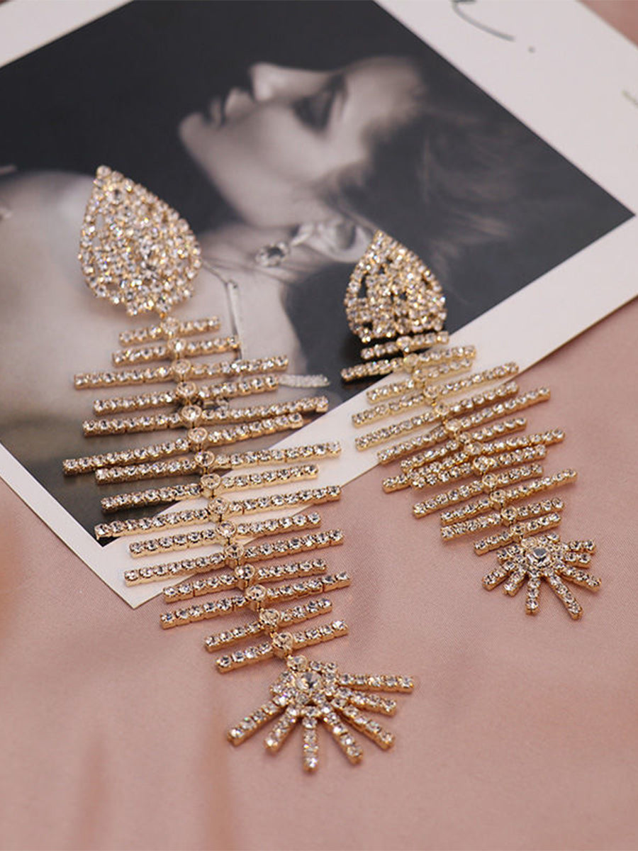 Exaggerated Diamond Pendant Earrings
