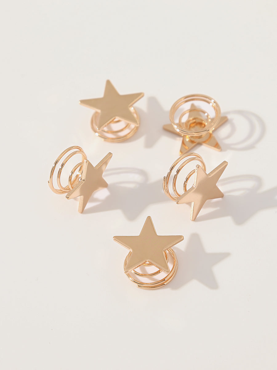 Star Spring Rotating Hairpin-Pack of 5