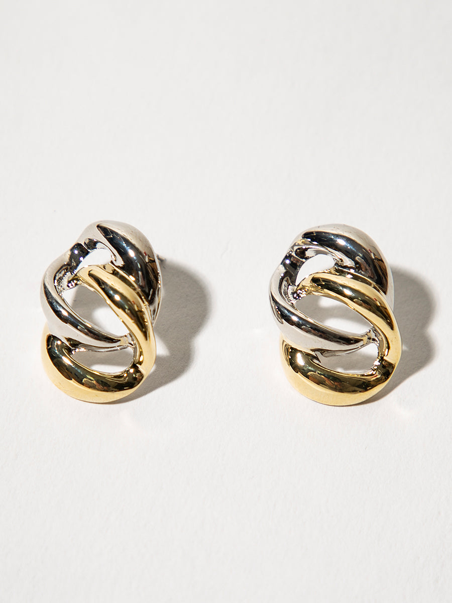 Two-Tone Glossy Earrings
