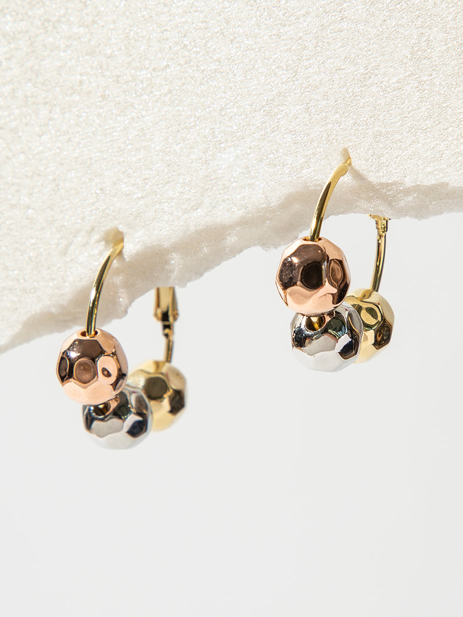 Simple Three-Color Ball Earrings