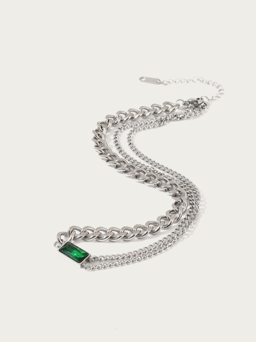 Spliced Square Diamond Chain Necklace