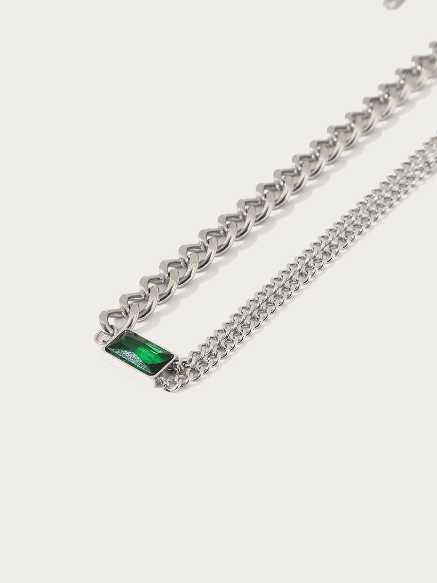 Spliced Square Diamond Chain Necklace
