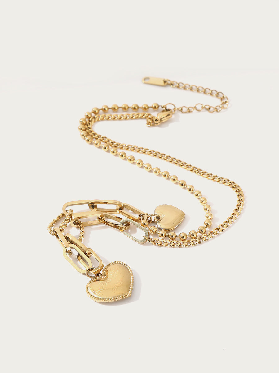 Golden Heart Chain Necklace
