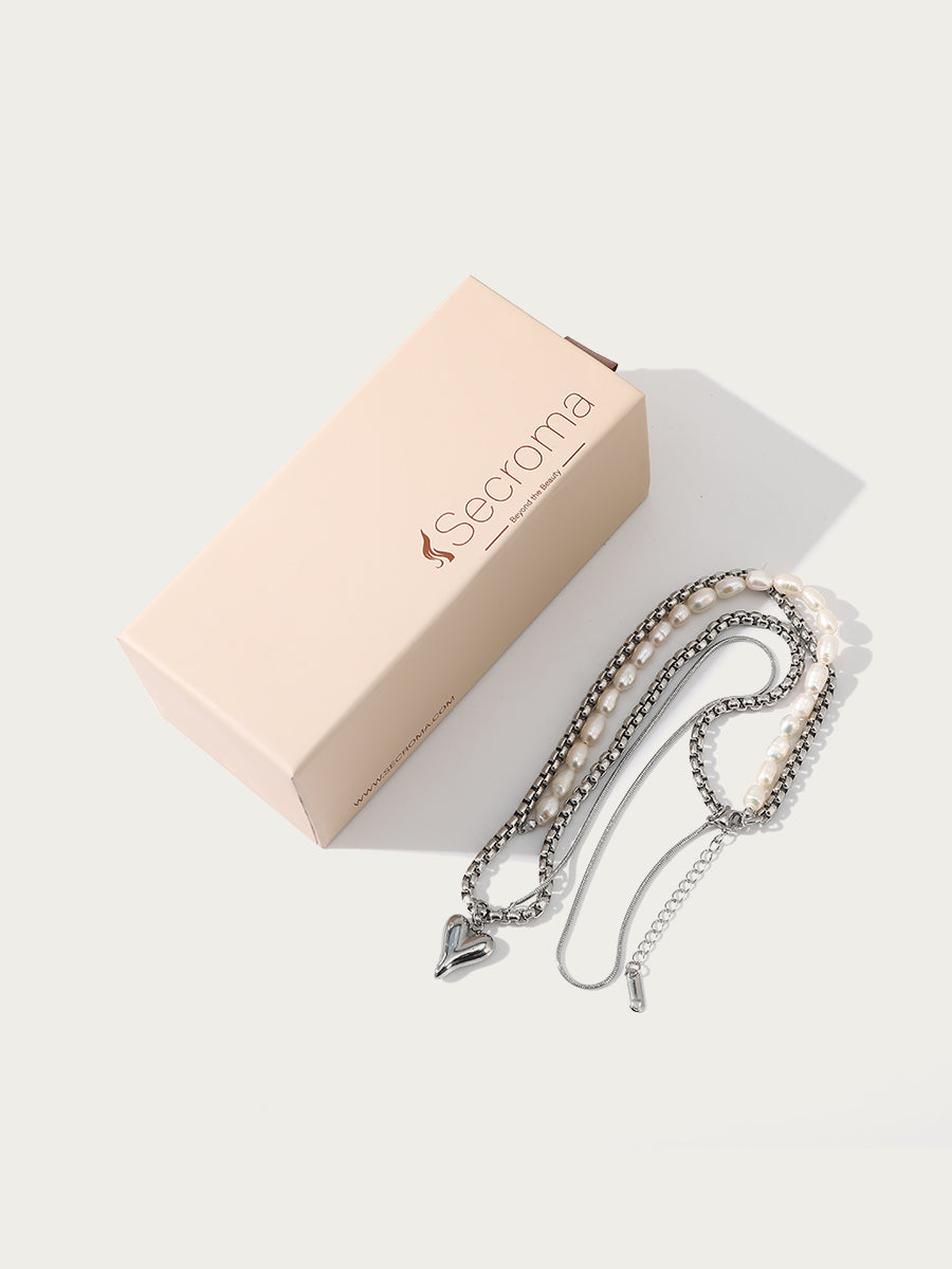 Silver Pearl Chain Necklace