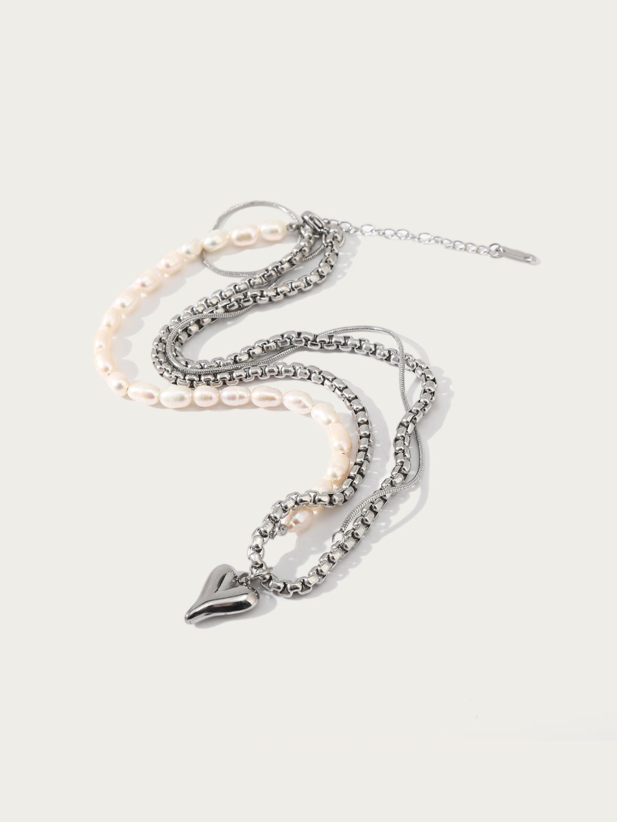 Silver Pearl Chain Necklace