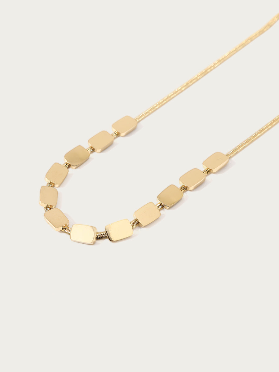 Golden Simple Square Necklace