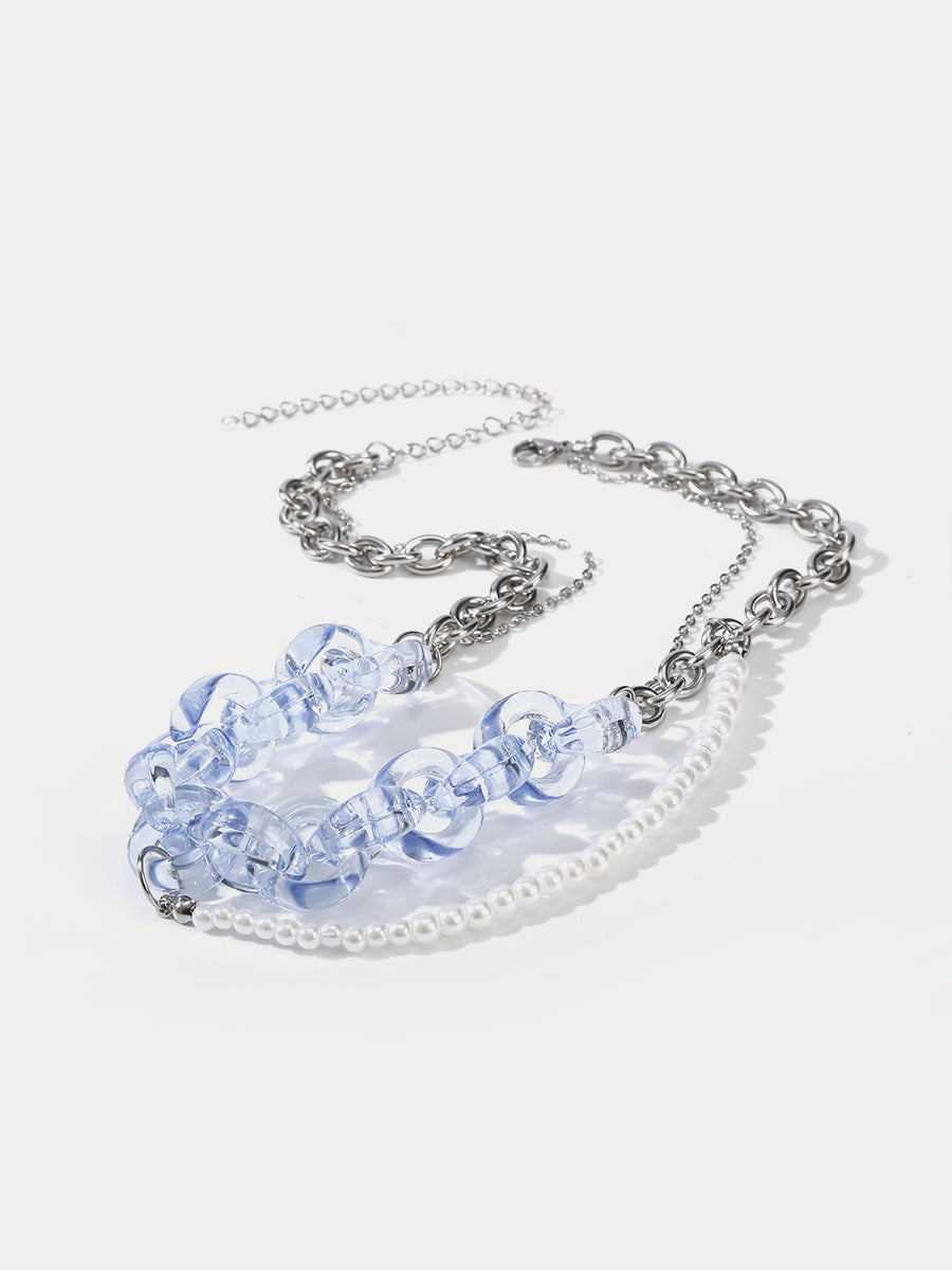Translucent Crystal Clavicle Chain Necklace