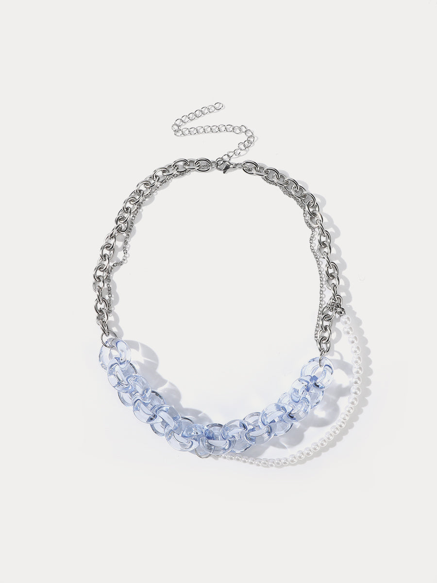 Translucent Crystal Clavicle Chain Necklace