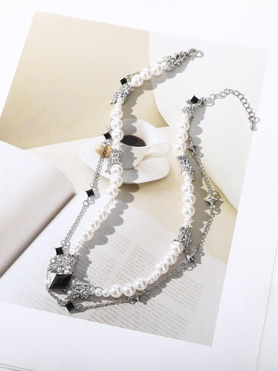 Light Luxury Splicing Pearls Necklace